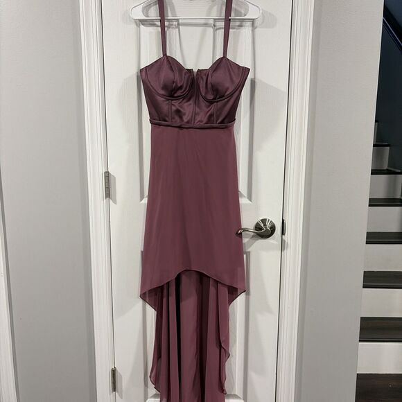 Db Studio Dresses & Skirts - Satin Hi Low Formal Dress Dark Mauve Bodice Romantic Evening Party Elegant Size2